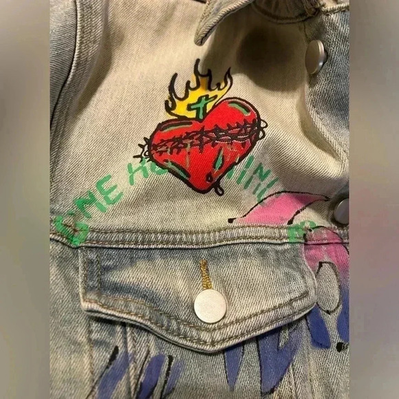 Anchor Blue Painted Denim Jacket By Lifted Anchor - Men Size: XL - Picture 14 of 14